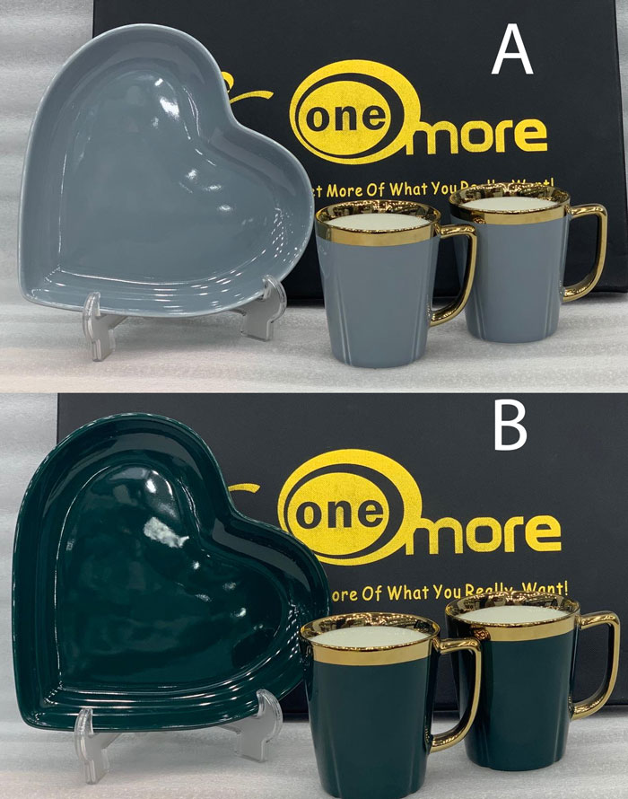 Ceramic Heart Shape 2 Coffee Mug With Tray