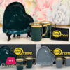 Ceramic Heart Shape 2 Coffee Mug With Tray