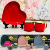 Ceramic Heart Shape Round 2 Coffee Mug With Tray