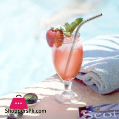 Eco Friendly Reusable Stainless Steel Straws Brush Bent Drinking Straw 5Pcs+1Brush 