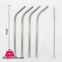 Eco friendly Reusable Stainless Steel Straws Brush Bent Drinking Straw 5pcs+1brush 
