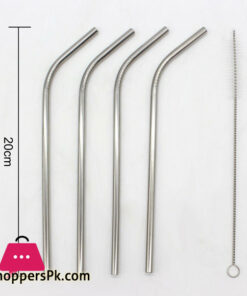Eco friendly Reusable Stainless Steel Straws Brush Bent Drinking Straw 5pcs+1brush 