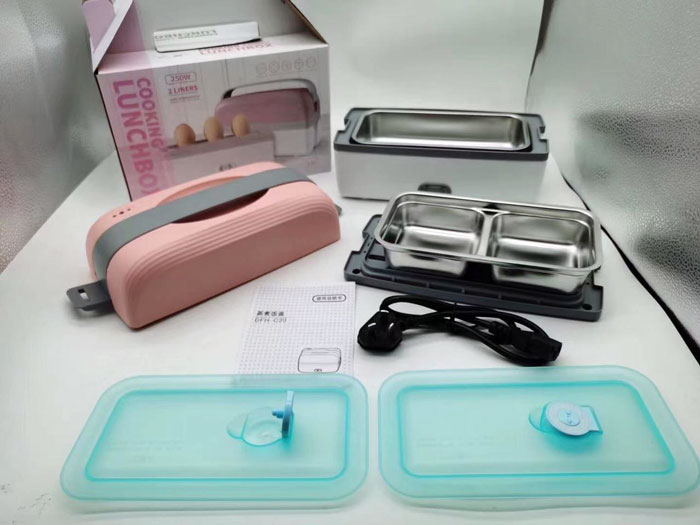 Electric Food Cooking Lunch Box Double Layer Storage Container Vacuum Box