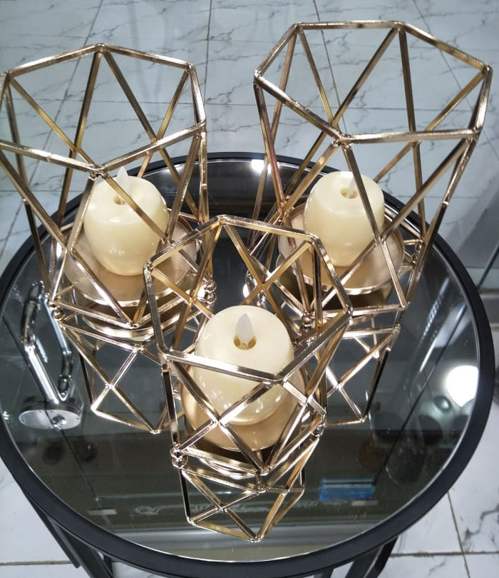 Nordic Style Candle Holder Gold Geometric Metal Iron Art Candle Set Of 3 7 Nordic Style Candle Holder Gold Geometric Metal Iron Art Candle Set Of 3