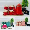 ONE MORE Ceramic 6 Cups +1 Kettle +1 Tray Tea Set For Drinkware - 00-125