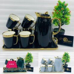 ONE MORE Ceramic 6 Cups +1 Kettle +1 Tray Tea Set For Drinkware - 006-40