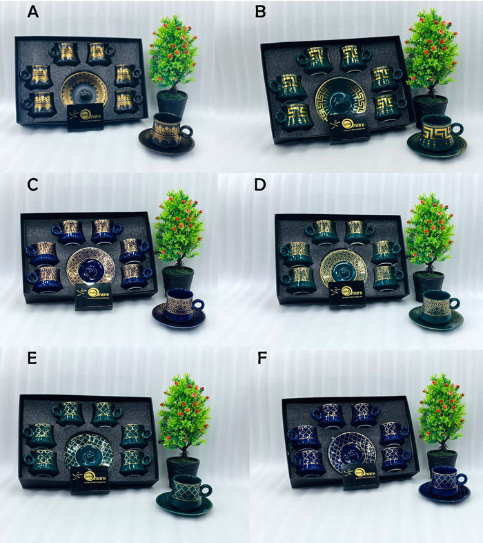 One More Turkish Style Set Of 6 Pcs Tea Cups And Saucers