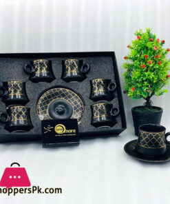 One More Turkish Style Set of 6 Pcs Tea Cups and Saucers