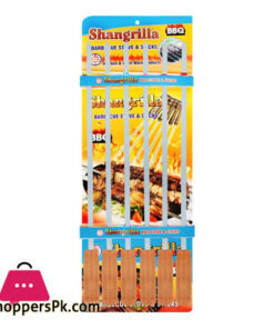 Shangrilla Stainless Steel BBQ Stick Plain Slim 6 Pcs