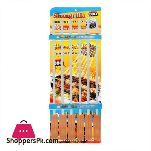 Shangrilla Stainless Steel BBQ Stick Plain Slim 6 Pcs