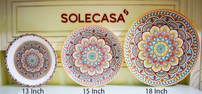 Solecasa Turkish Floral Pattern Melamine Thaal 18-Inch 1 Pcs