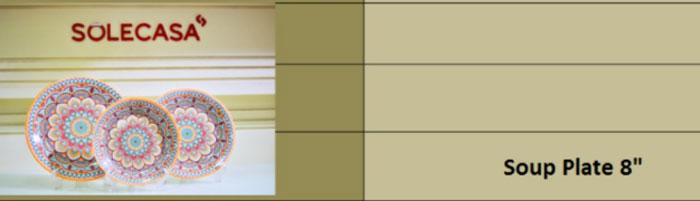 Solecasa Turkish Floral Pattern 8 Inch Soup Plate Set Of 6