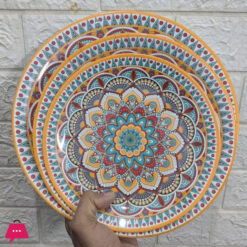 Solecasa Turkish Floral Pattern Plate Set - 18 Pcs