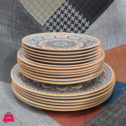 Solecasa Turkish Floral Pattern Plate Set - 18 Pcs