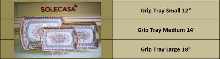 Solecasa Turkish Floral Pattern Serving Tray Set Of 3