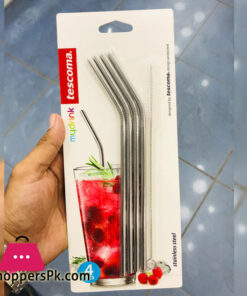 Tescoma Stainless Steel Straws with Cleaning Brush - 308866