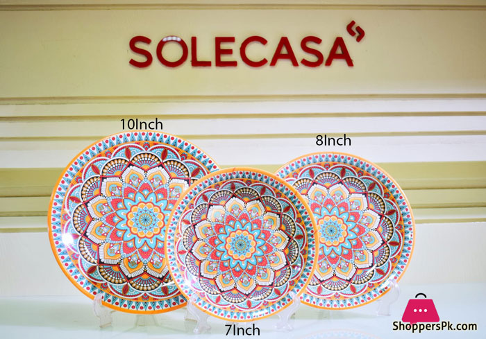 Solecasa Turkish Floral Pattern 8 Inch Soup Plate Set Of 6