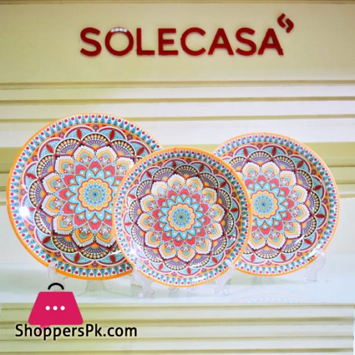 Solecasa Turkish Floral Pattern 7 Inch Quarter Plate Set of 6