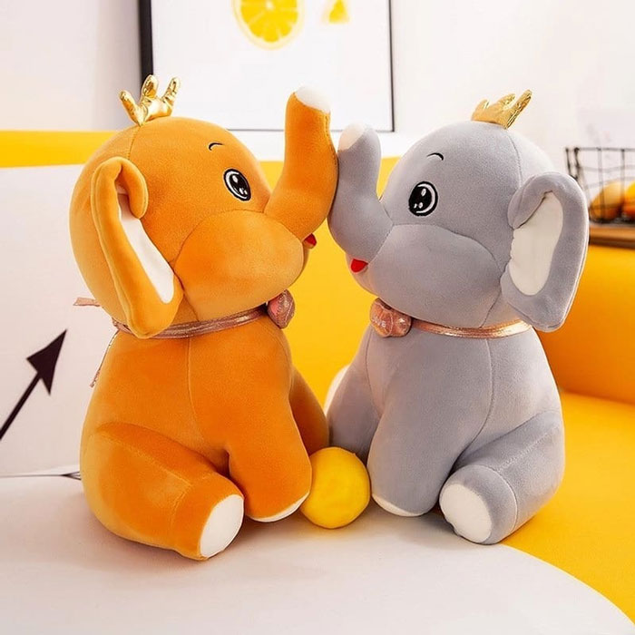 Crown Elephant Plush Toy 16 Inch