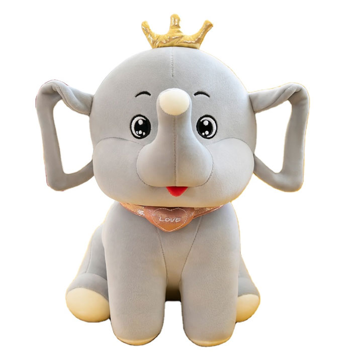 Crown Elephant Plush Toy 16 Inch
