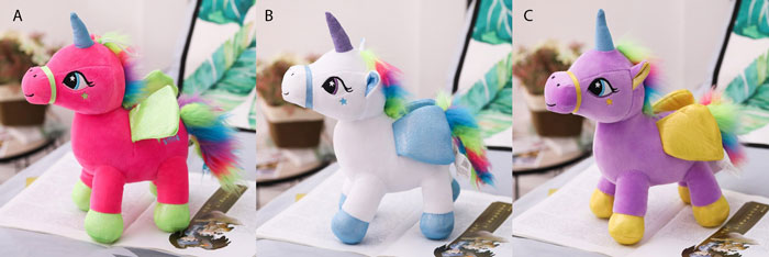 Cute Rainbow Unicorn Plush Toy Cartoon Angel Horse 30 Cm 1 Pcs