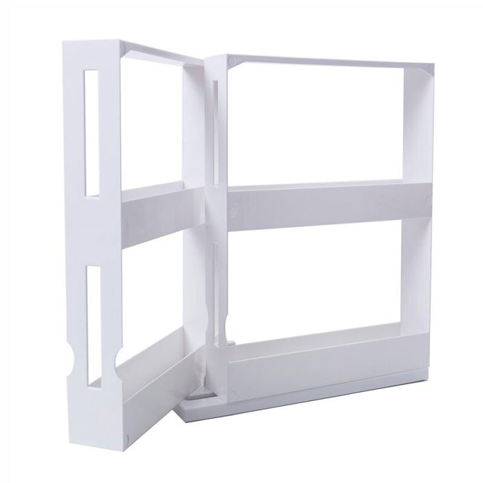 Double Row 2 Tier Rotating Jars Spice Rack Organiser Seasoning Storage Holder