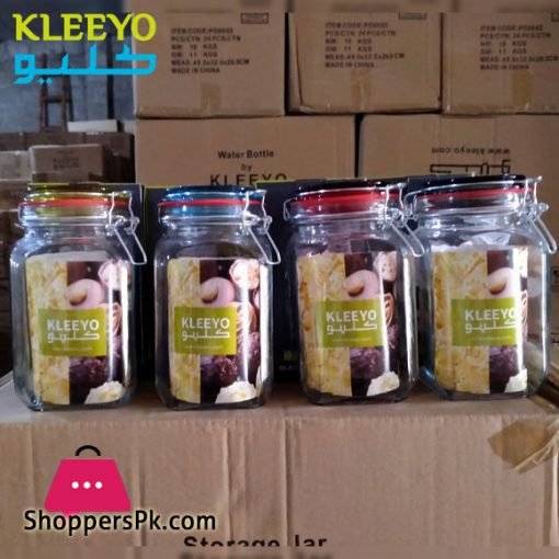 KLEEYO GLASS JAR WITH LID SEALED CANISTER 1200ML - L0004S