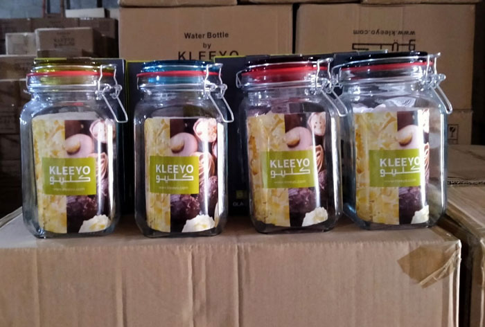 Kleeyo Glass Jar With Lid Sealed Canister 1200Ml - L0004S
