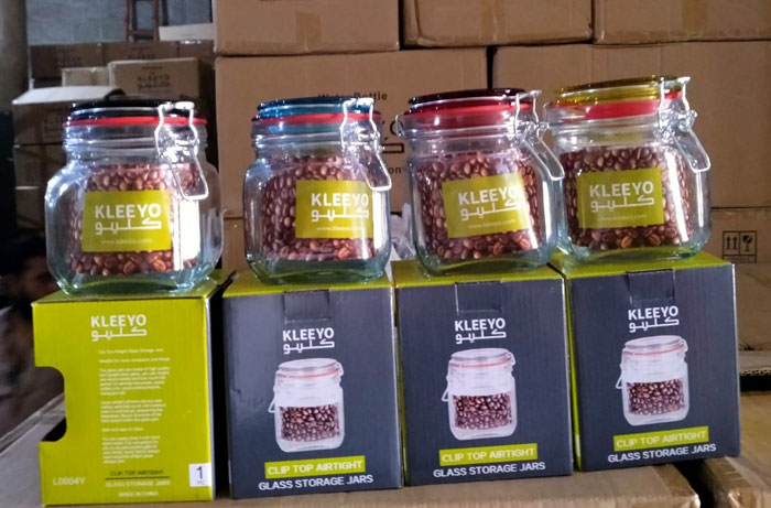 Kleeyo Glass Jar With Lid Sealed Canister 600Ml - L0004Y