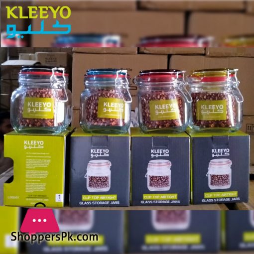 KLEEYO GLASS JAR WITH LID SEALED CANISTER 600ML - L0004Y