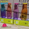 KLEEYO GLASS MILK BOTTLE WITH LID AND STRAW 420ML - C0024