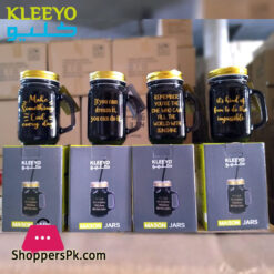 KLEEYO MASON JAR BLACK 450ML - PD0045