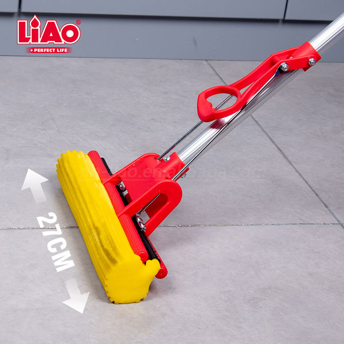 Liao Aluminum Stick Pva Floor Mop Absorbent Sponge Squeeze Mop Cleaning Tool Home Bathroom Kitchen Clean Dust Mop - A130004