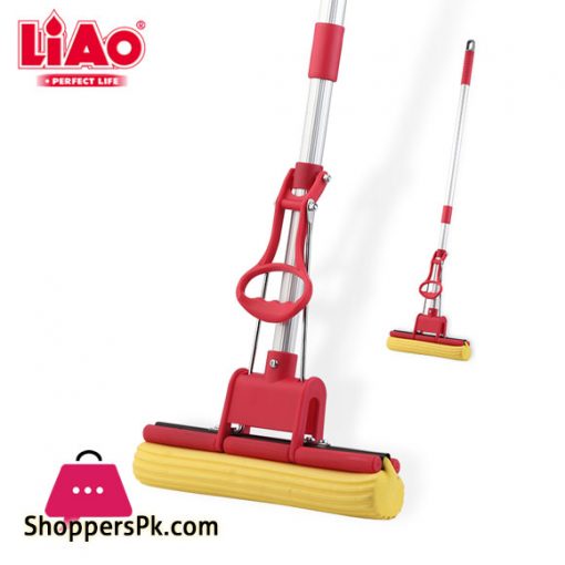LIAO Aluminum Stick PVA Floor Mop Absorbent Sponge Squeeze Mop Cleaning Tool Home Bathroom Kitchen Clean Dust Mop - A130004