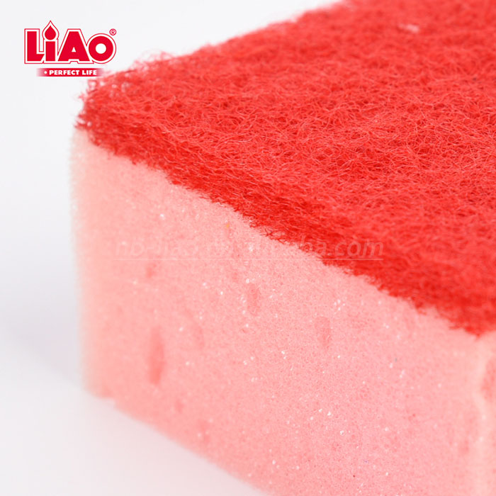 Liao Eco Friendly Kitchen Dish Colorful Sponge Scouring Pad Scrubber Cleaning Sponge H130039
