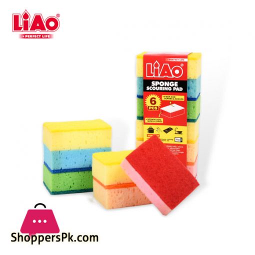 LIAO Eco Friendly Kitchen Dish Colorful Sponge Scouring Pad Scrubber Cleaning Sponge H130039