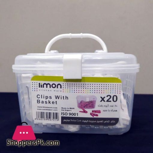 LIMON Clothes Dryers Clips Clothes Pegs with Basket