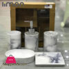 Limon Plastic Bathroom Set Of 5 - ( Marble)