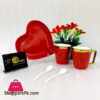 One More Heart Shaped Couple Ceramic Mug Gold Rim With Spoon Gift Box 1 Pair