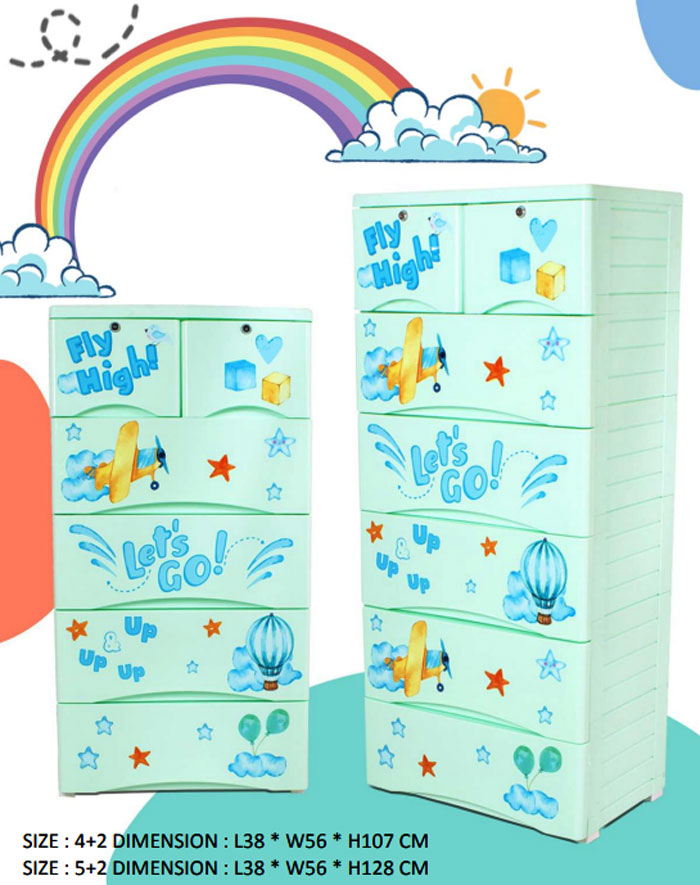 Phoenix Plastic Drawers Cabinet Fly High Drawer 5+2