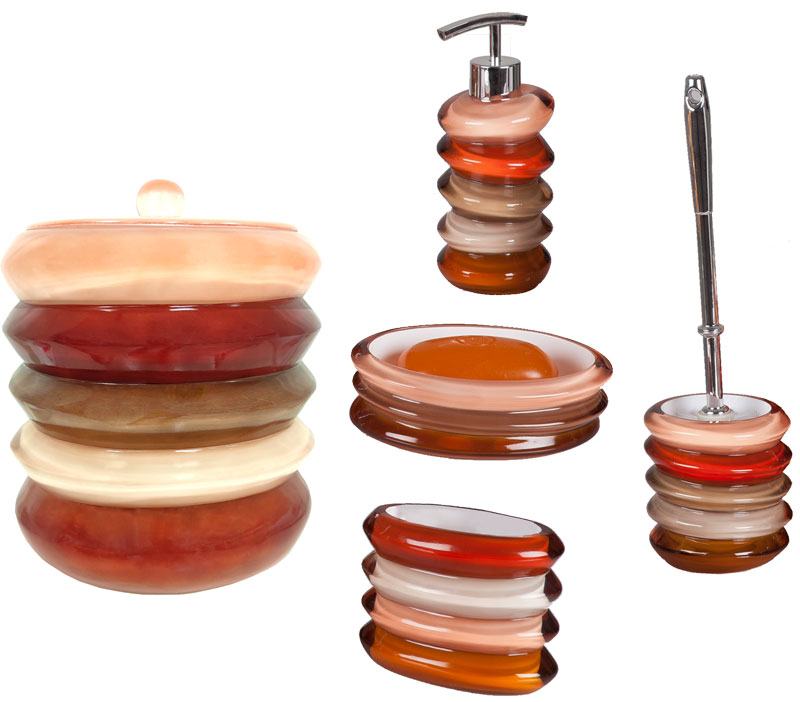 Primanova Bathroom Set Of 5 D-1902 Break-Resistant Resin Material