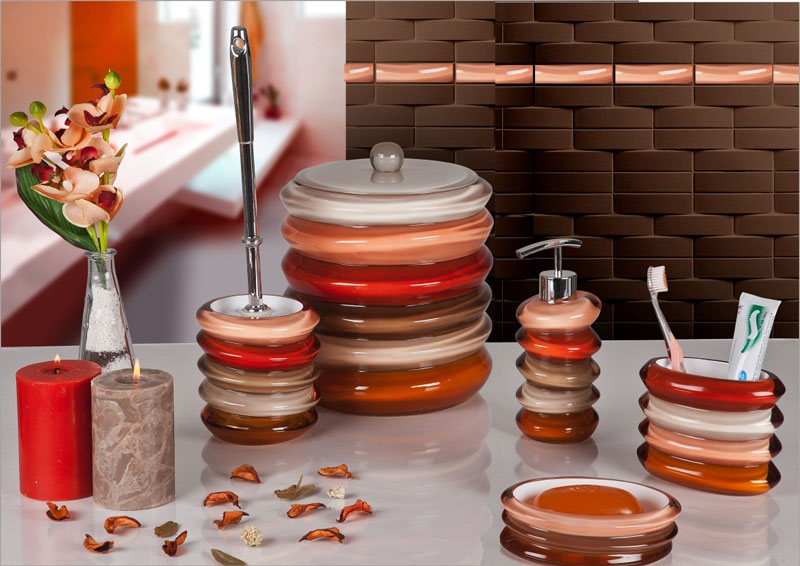 Primanova Bathroom Set Of 5 D-1902 Break-Resistant Resin Material 4 Primanova Bathroom Set Of 5 D-1902 Break-Resistant Resin Material