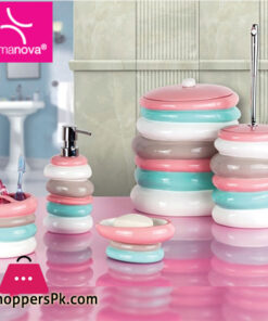 Primanova Bathroom Set of 5 D-2004 Break-Resistant Resin Material