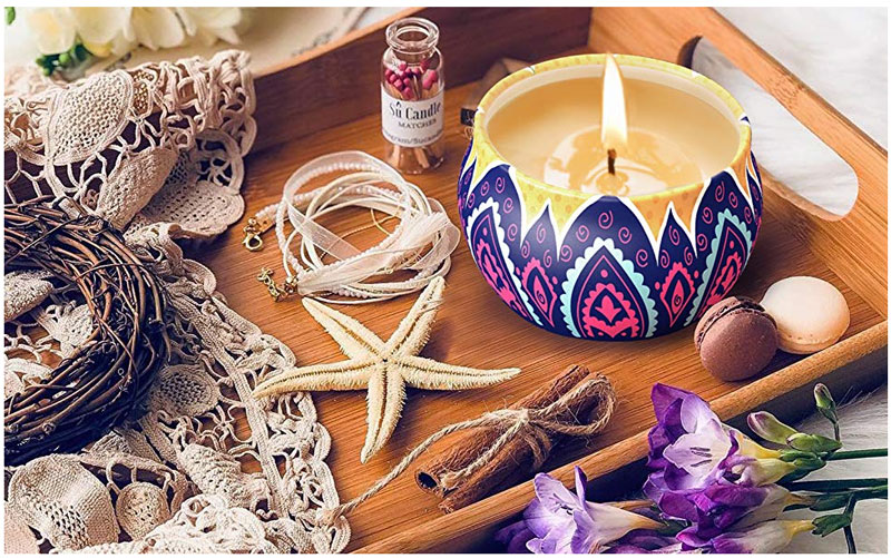 Scented Candles Gift Set X 4 Pcs Natural Soy Wax Scented Candles