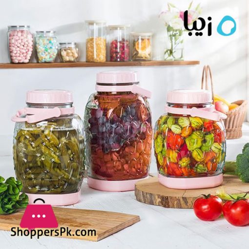 Ziba Sazan Kasnik Pickle Glass Jar Iran Made ( Small )