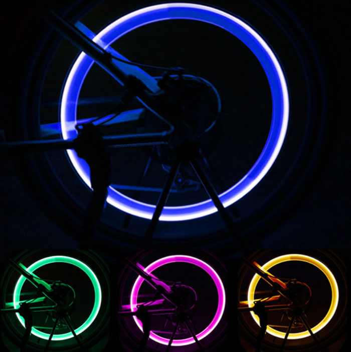 2 Pcs Cycle Bike Glow In The Dark Car Luminous Led Tyre Valve Cap Motion Running Sensor Activated Wheel Neon Spokes LED Light