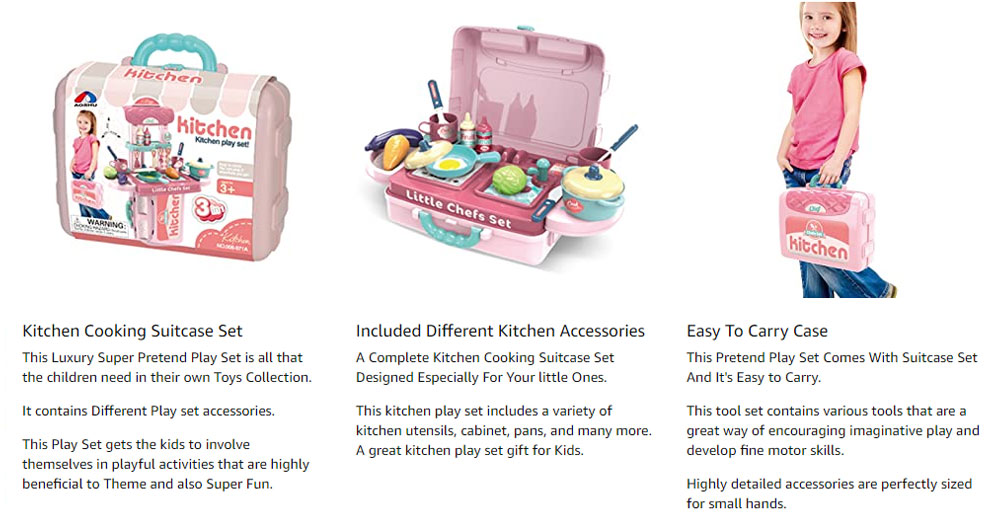 3 In 1 Chef'S Bring Along Kitchen Cooking Suitcase Set Play Kitchen Cooking Set Kitchen Set