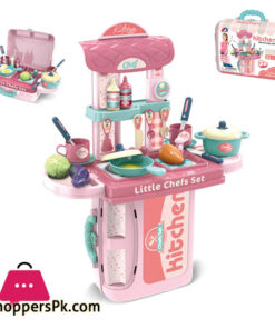 3 in 1 Chef's Bring Along Kitchen Cooking Suitcase Set Play Kitchen Cooking Set Kitchen Set