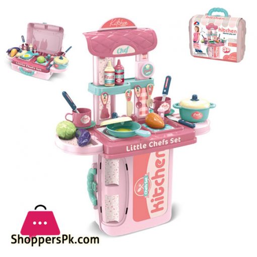 3 in 1 Chef's Bring Along Kitchen Cooking Suitcase Set Play Kitchen Cooking Set Kitchen Set