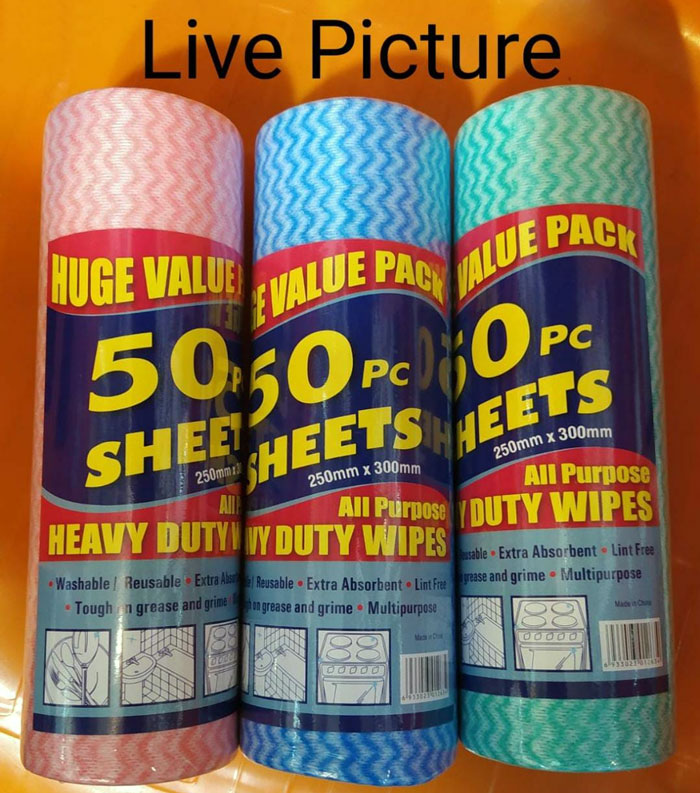 All-Purpose Heavy-Duty Wipes - 50 Sheets